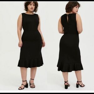 Torrid Ponte Knit Trumpet Dress Black 00